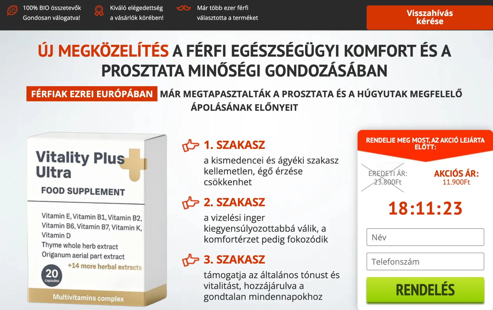 Vitality Plus Ultra™ termékdoboz